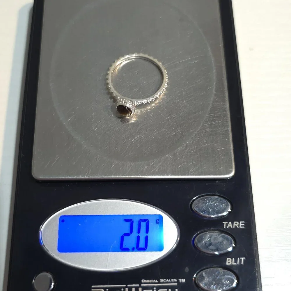 Size 8 Sterling Silver Round Tiger's Eye Stone Ring A1166 - Picture 7 of 7